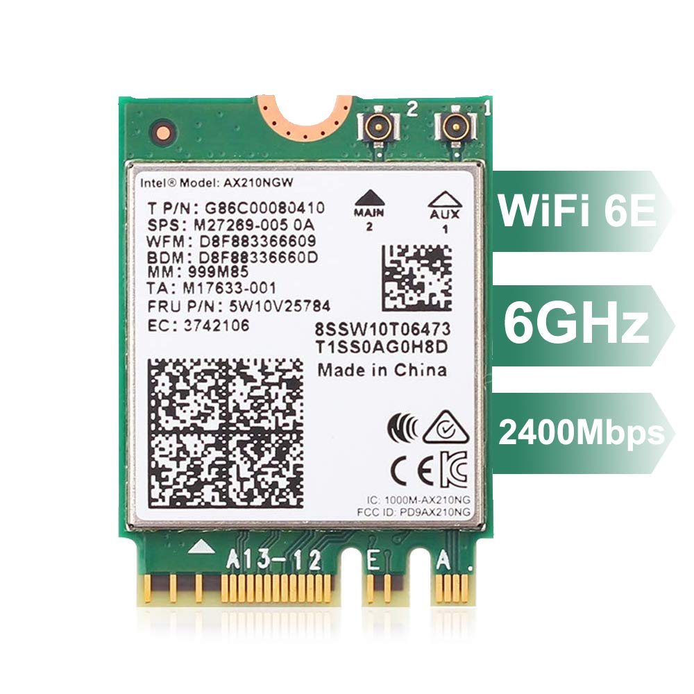 Ubit Wi-Fi 6E 6Ghz WiFi Card 11AX Wireless Module with Bluetooth 5.2 for Laptop, M.2/NGFF