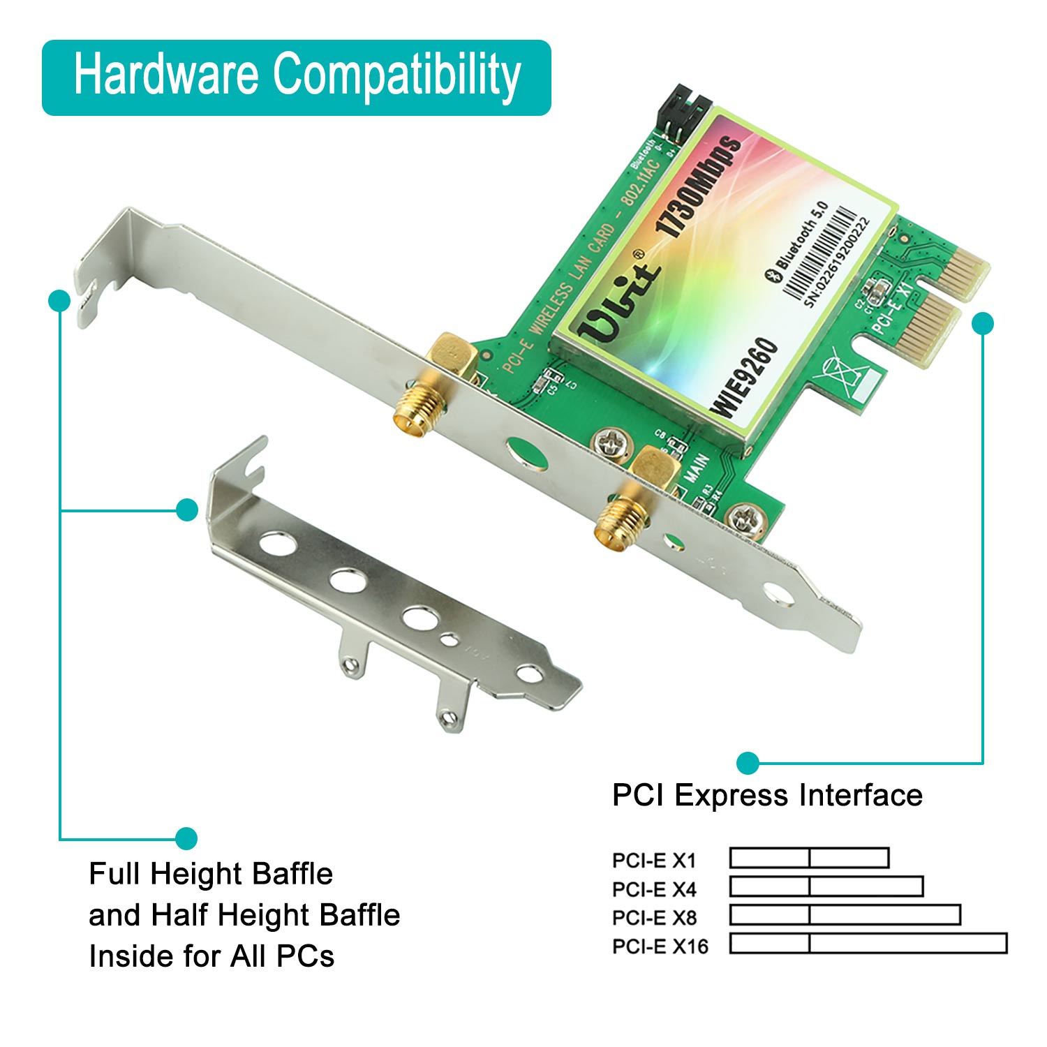 PCIe AC1200 Wireless Network Adapter - Wireless Network Adapters, Networking IO Products